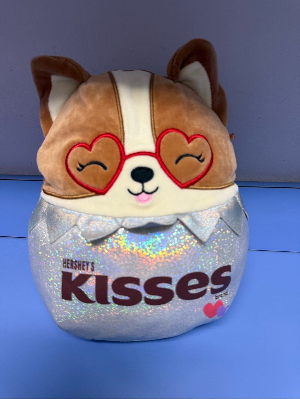 Hershey's Kisses Plush Puppy with Heart Glasses - Brown & White